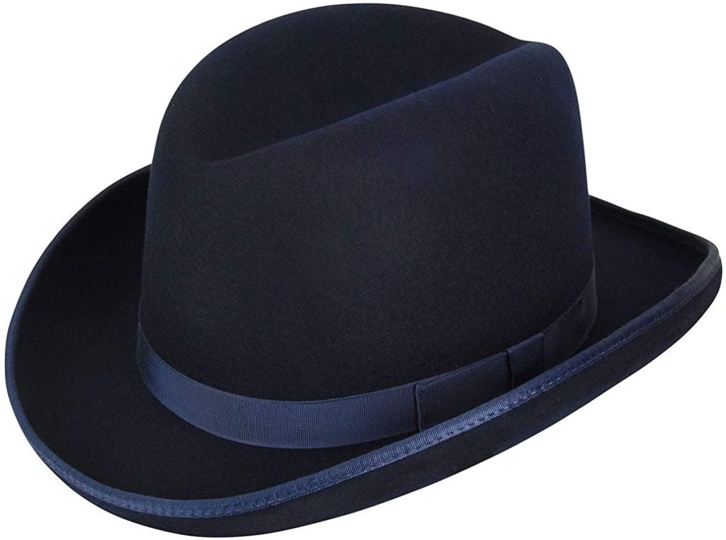 Homburg hat black and blue