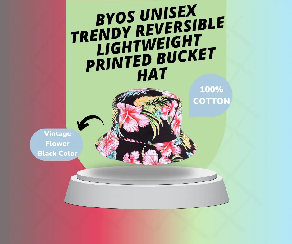 BYOS Unisex Trendy Reversible Lightweight Printed Bucket Hat