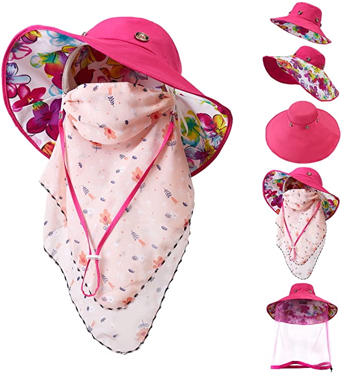 Best sun protection hat women’s all in one hat.