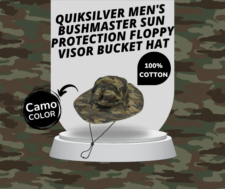 Quiksilver Mens Bushmaster Sun Protection Floppy Visor Bucket Hat