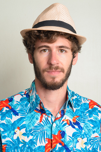 summer hat with curly hair boy