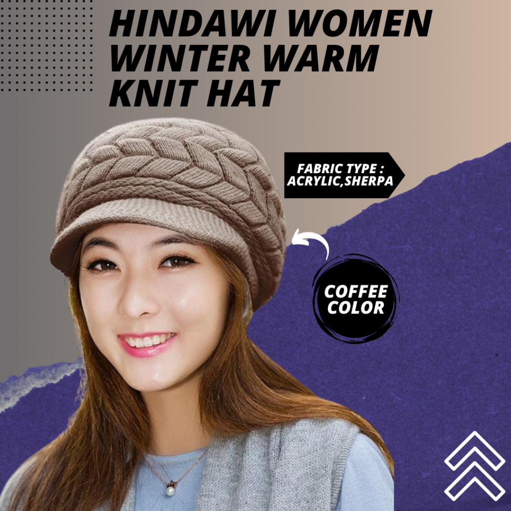 Warm knit hat best winter hat for round face females