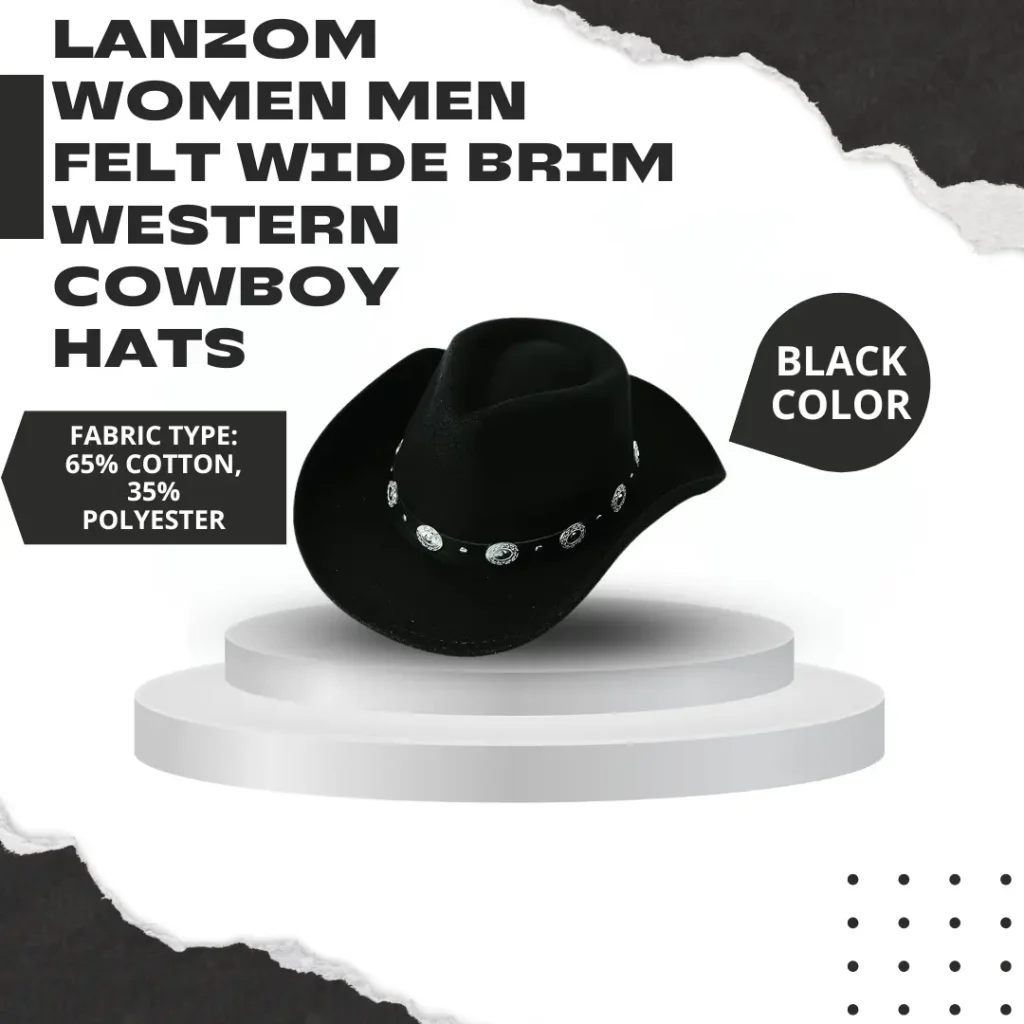 Womens western Black cowboy hat