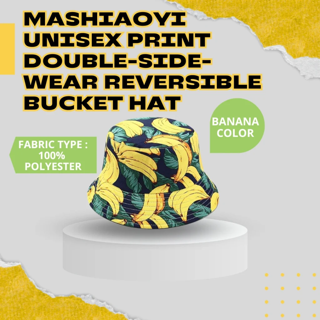 Mashiaove Unsex Print Duble-Side-Wear Revestble Bucket Hat