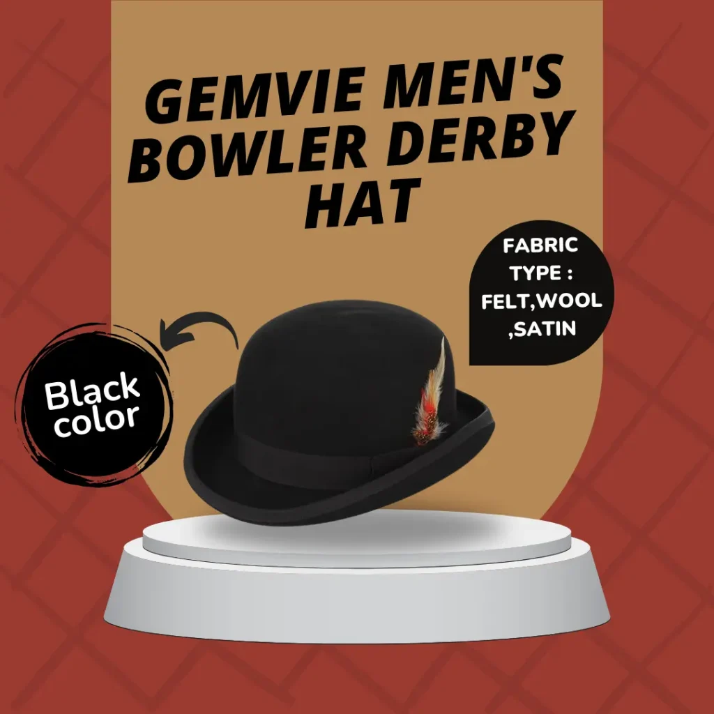 GEMVIE Mens Bowler Derby Hat