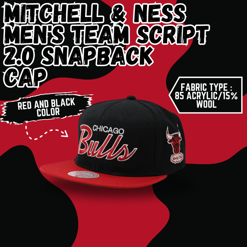 MITCHELL & NESS MEN's TEAM SCRIPT 2.0 SNAPBACK CAP