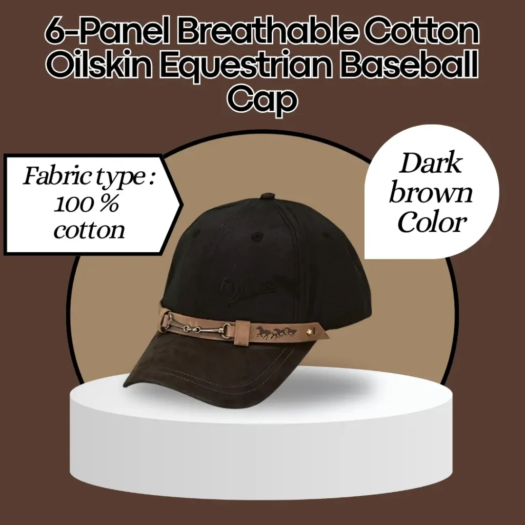 6-Panel Breathable Cotton Oilskin Equestrian Baseball Cap