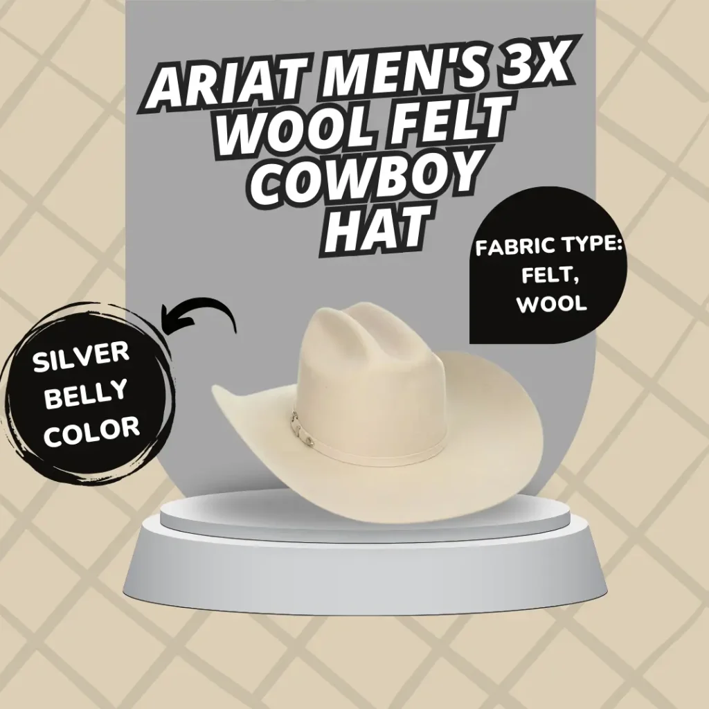 ARIAT Mens 3X Wool Felt Cowboy Hat