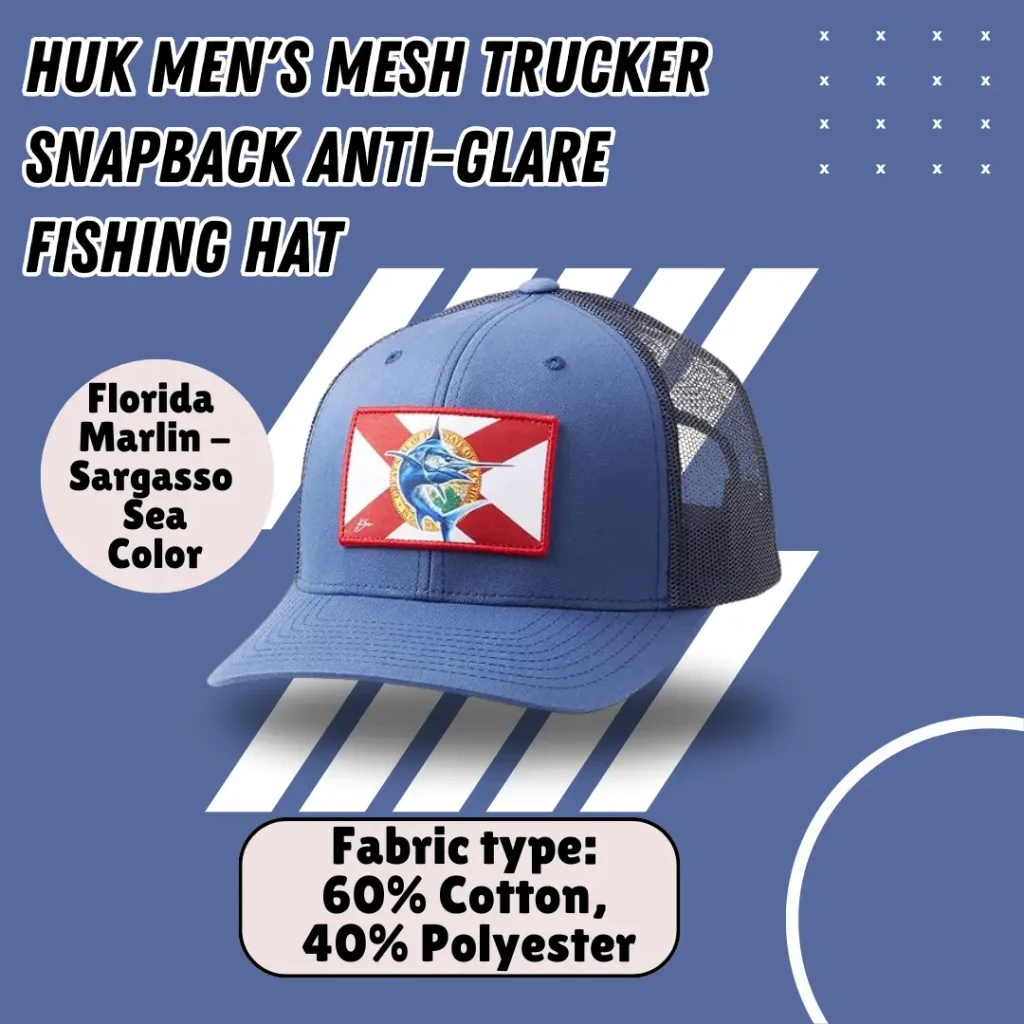 Huk Mens Trucker Snapback Anti-Clare Fishing Hat