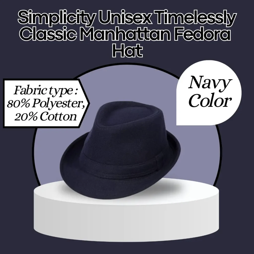 Simplicity Unisex Timelessly Classic Manhattan Fedora Hat