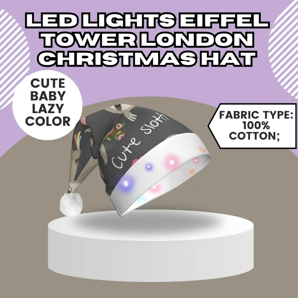 LED Lights Eiffel Tower London Christmas Hat