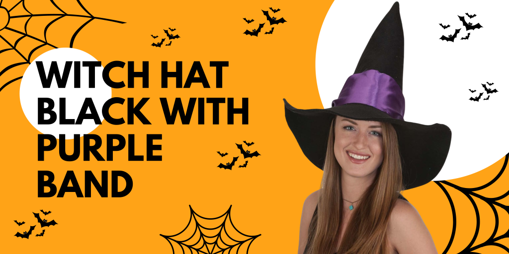 Witch Hat Black with Purple Band