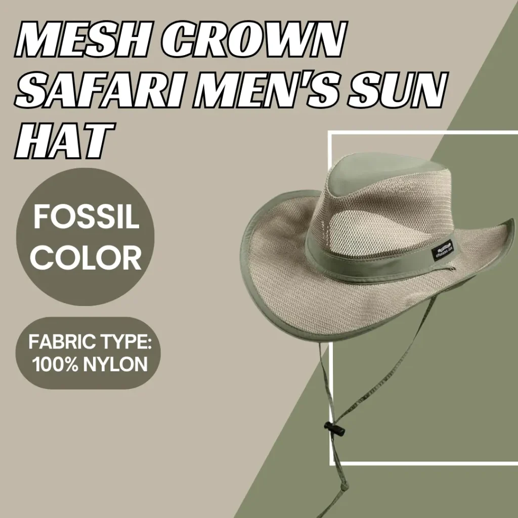 Mesh Crown Safari Mens Sun Hat